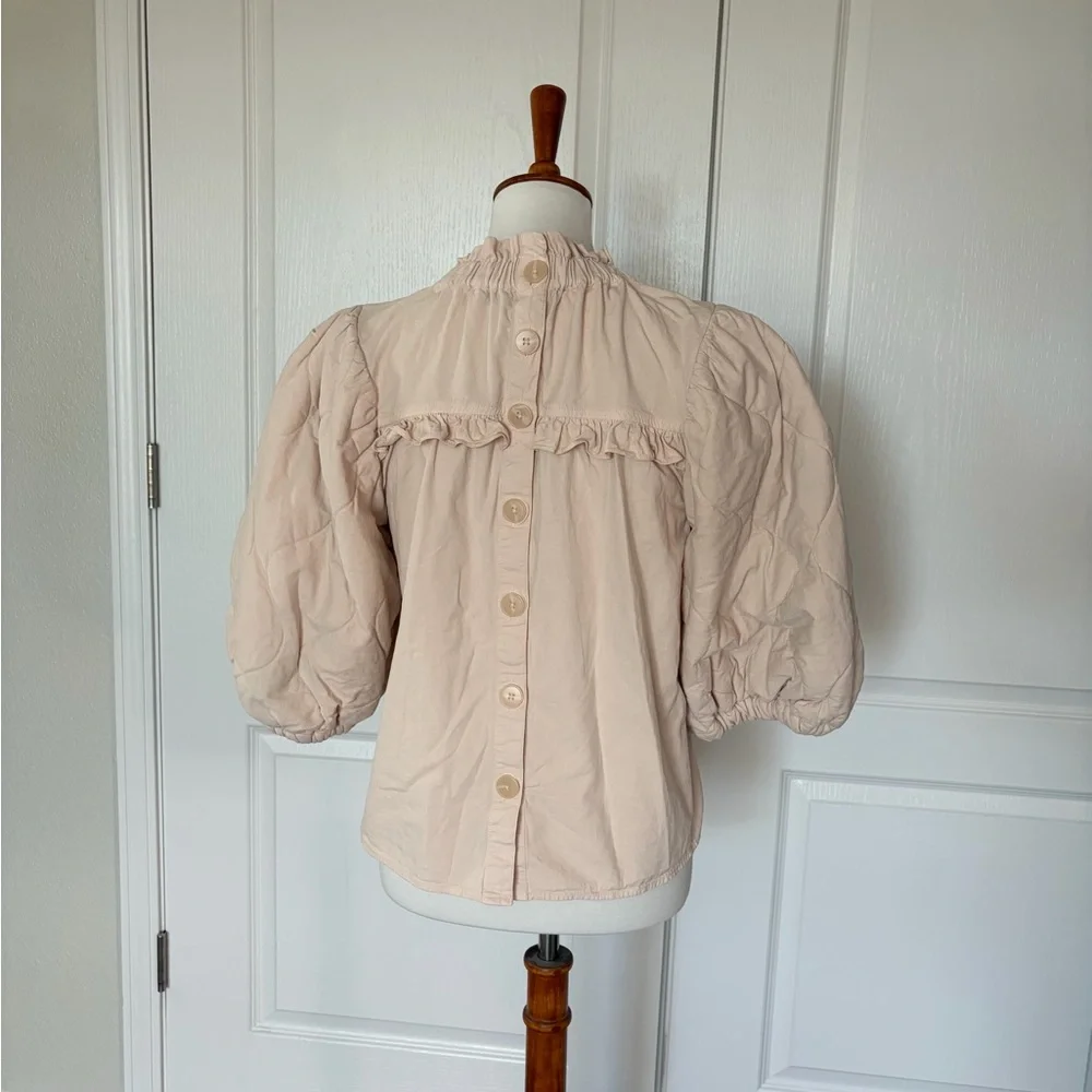 Sea NY Layla Quilted Puff Sleeve Blouse - Picture 3 of 6